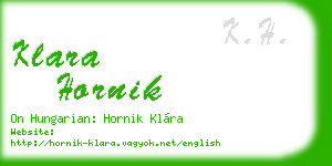 klara hornik business card